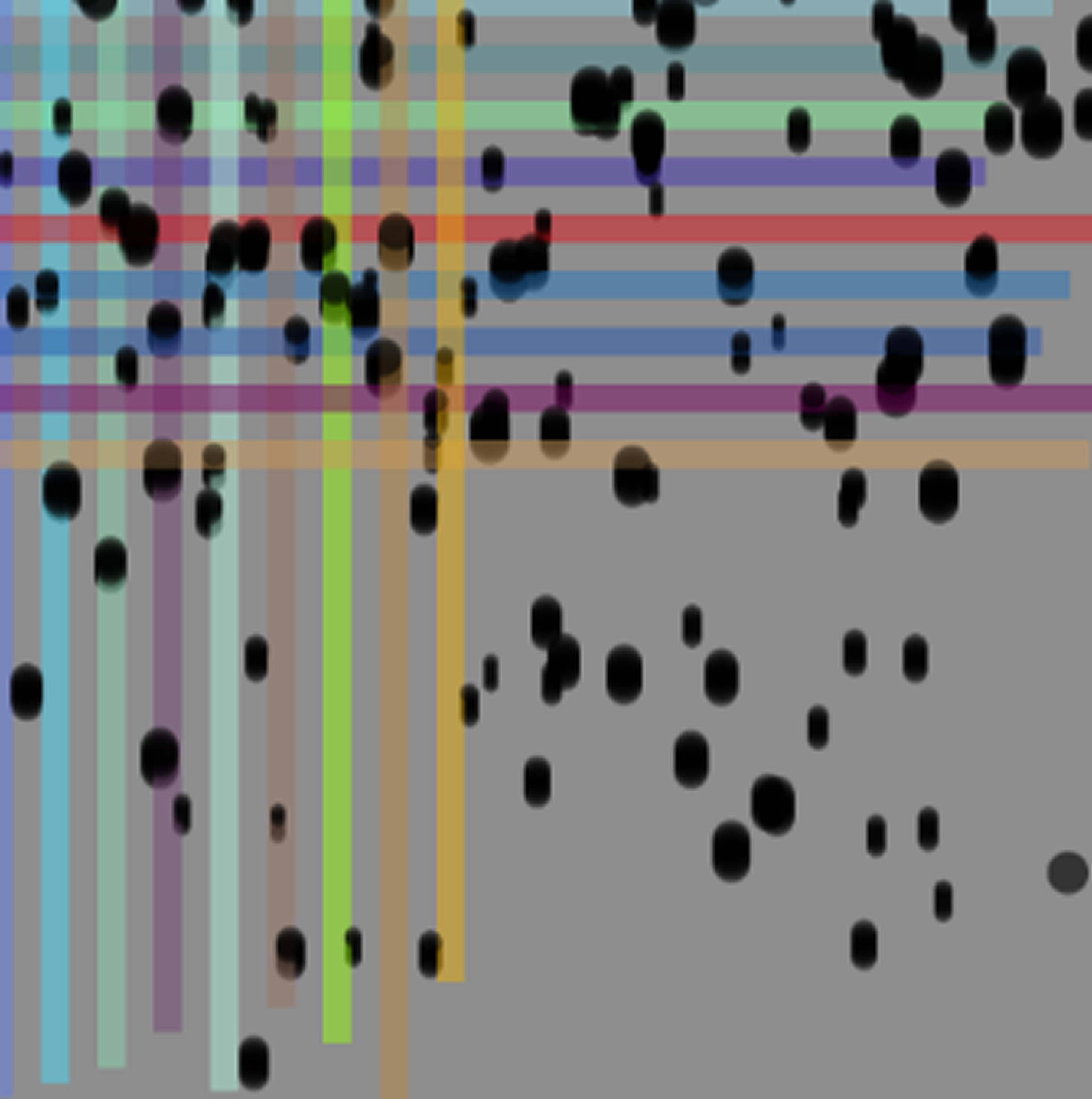 stationery materials laying on a grid