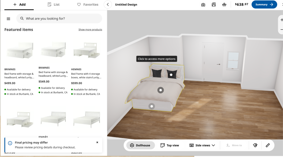 IKEA Office planning tool interface reference