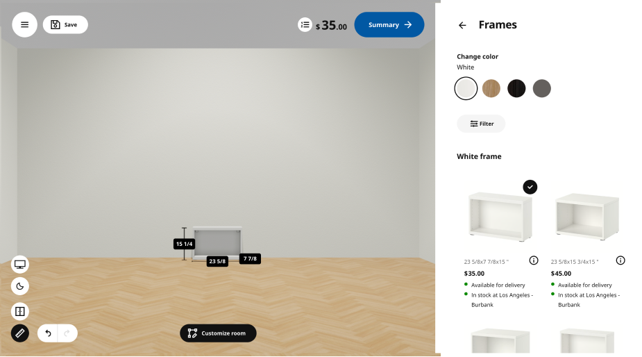IKEA BESTÅ planning tool interface reference