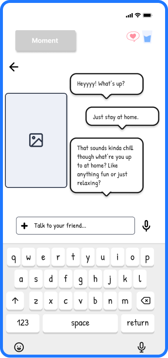 Early conversation wireframe