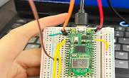 Microcontroller and breadboard