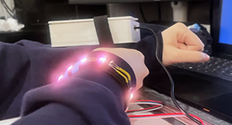Wearable LED test · illuminated strip