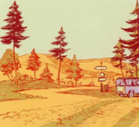 Warm landscape illustration