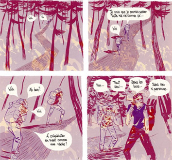 Graphic novel forest sequence