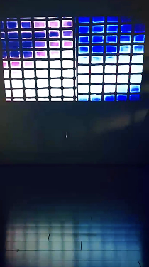 Projected grid reaching the floor