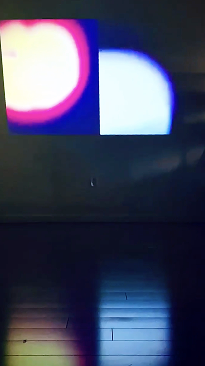 Colored light reaching the exhibition floor
