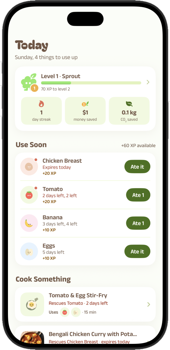 Today — hover to explore Working Today interface