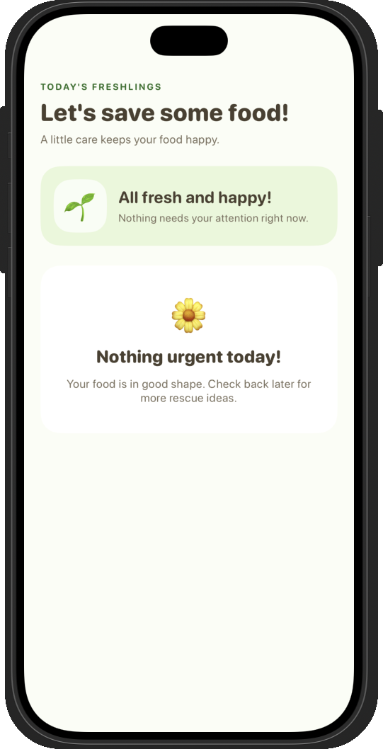 Earlier version of TODAY app screen cropped from authentic project comparison